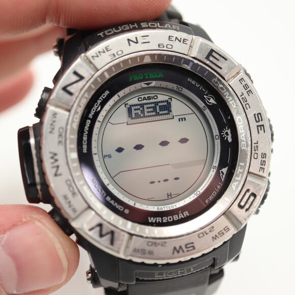 Casio Pro Trek Men's Watch PRW-3500 Solar Triple Sensor Digital Black Working - Picture 11 of 16